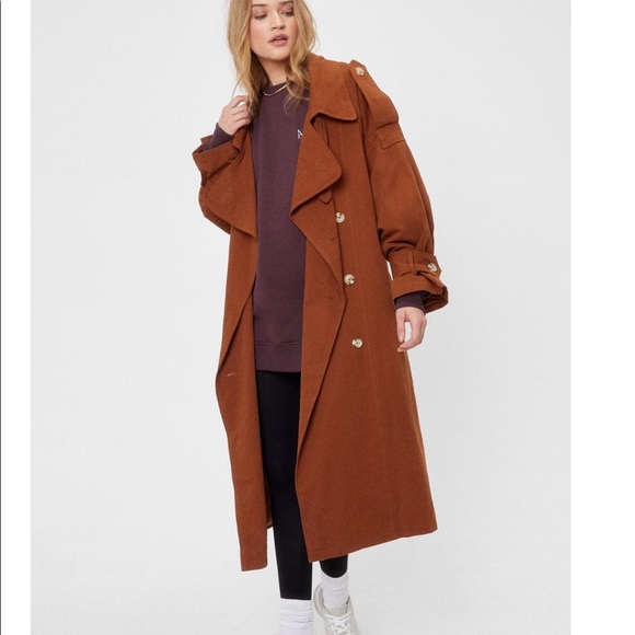 Nasty Gal Jackets & Blazers - Oversized size 2 belted  trench coat